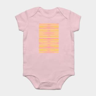 Sunset Stripes - Yellow Pink Baby Bodysuit